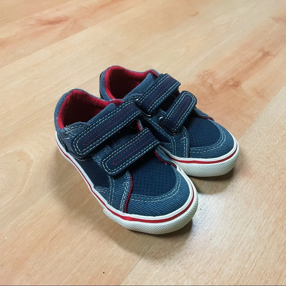 Roebuck & Co. Blue Double Hook & Loop Charlie Sneaker Toddler Boys Size 6
